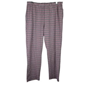 NWOT Lands' End Women's Red & Blue Houndstooth Sport Knit High Rise Pants Size L